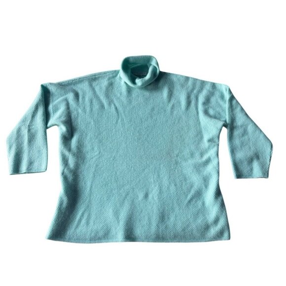 Todd & Duncan Women’s Sz M Green Textured 100% Cashmere Turtleneck Sweater - Picture 6 of 6